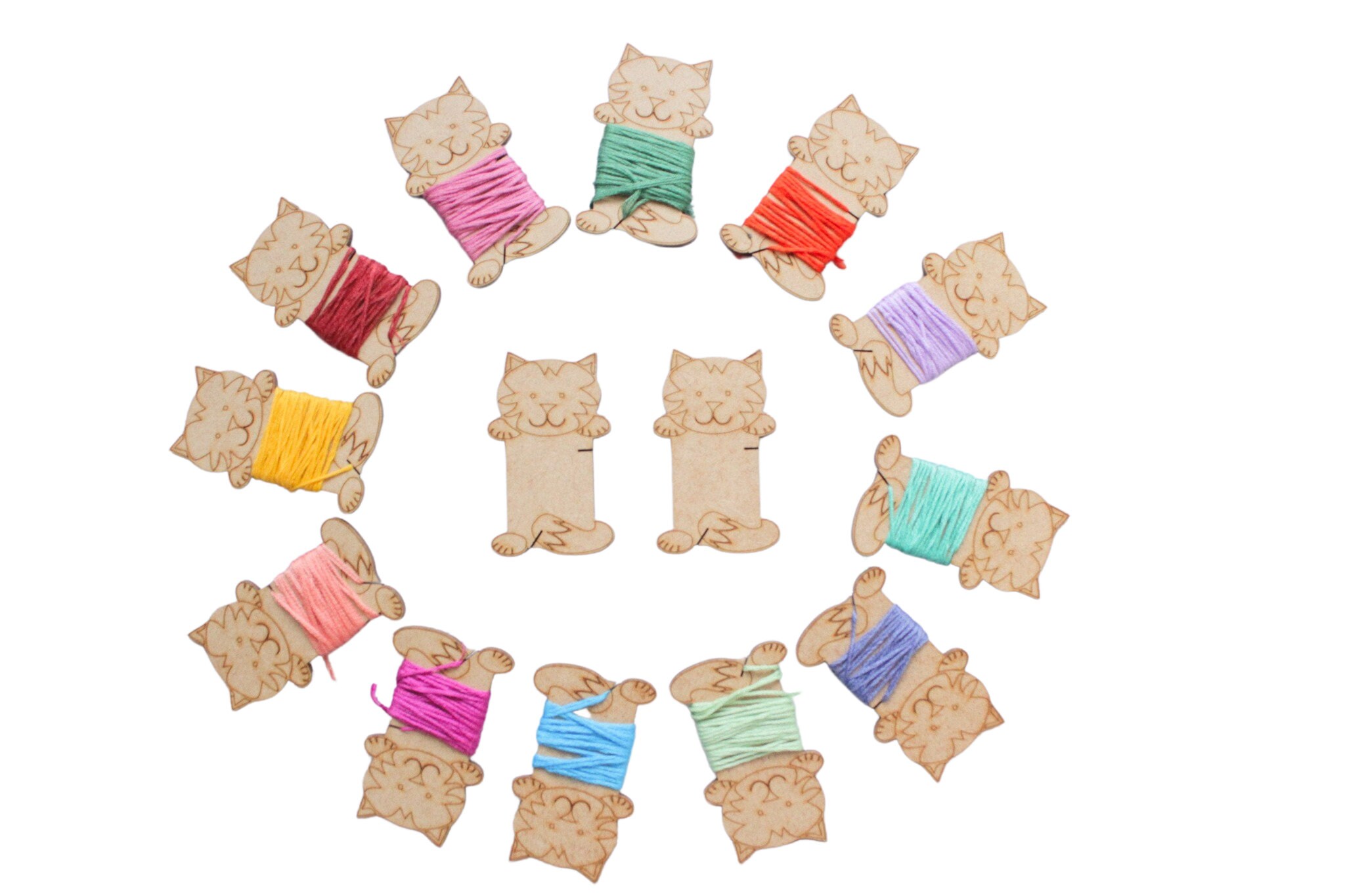 10x Embroidery Floss Bobbins Wooden Floss Bobbins Floss Etsy