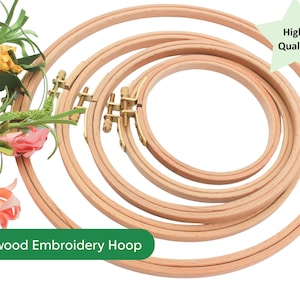 Large Round Wooden Beech Hanging Hoop Frames for Displaying 