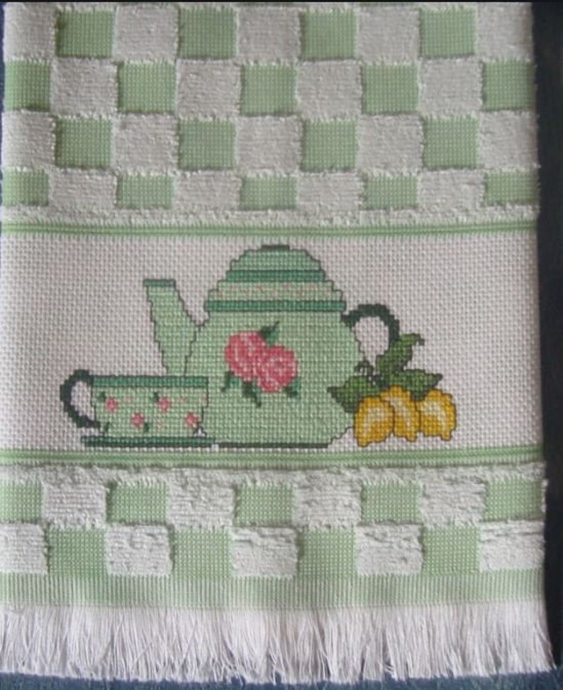 Blank Kitchen Towel to Cross Stitch Needlepoint Towel Hand Etsy