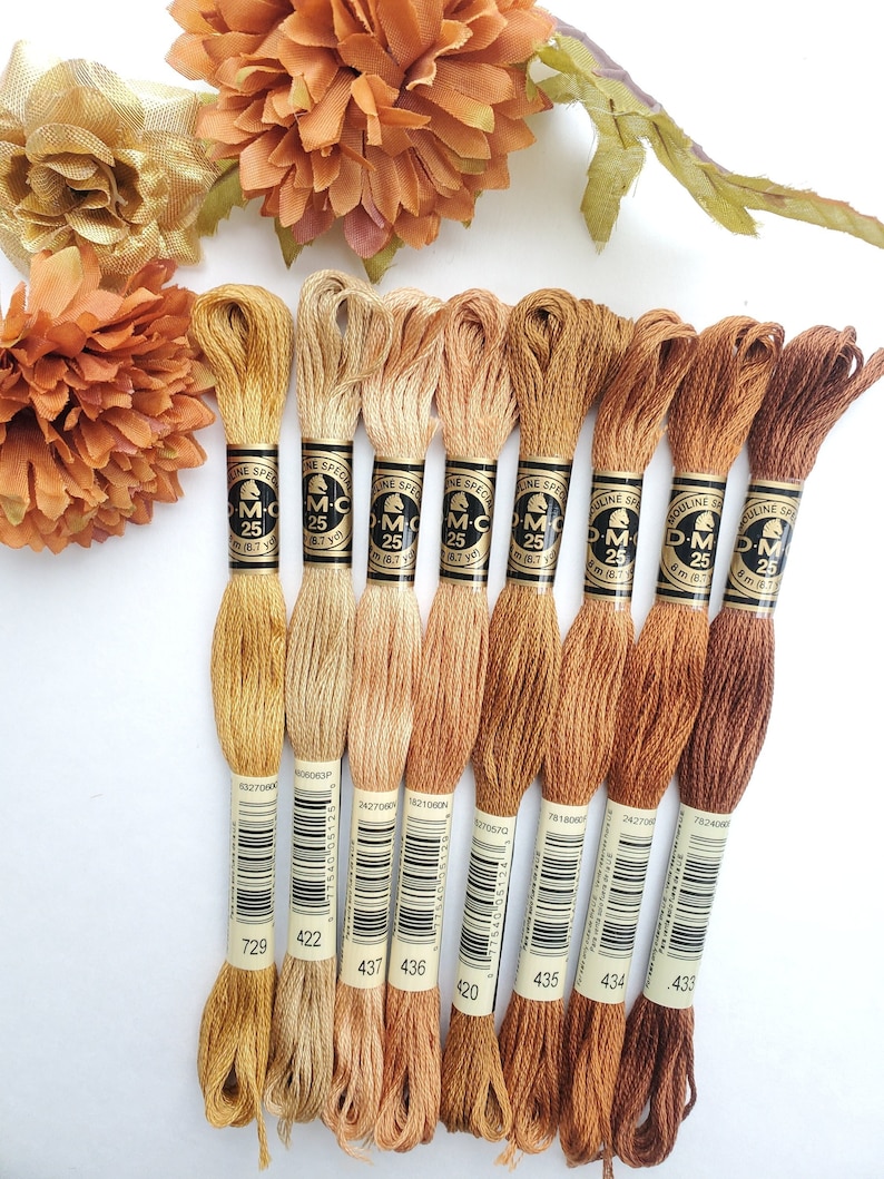 8x Brown DMC Flosses Dmc Threads DMC Kit Dmc Set of Colors Etsy