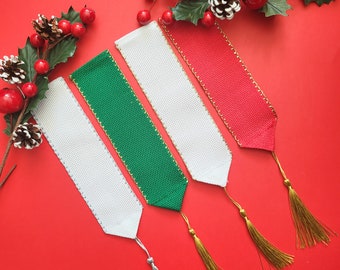 Set 4 Bookmarks to Cross Stitch - 14 count AIDA - Approx. 22 x 84 stitches - 19cm x 5.cm (without the tassel)/ DIY Christmas Bookmark