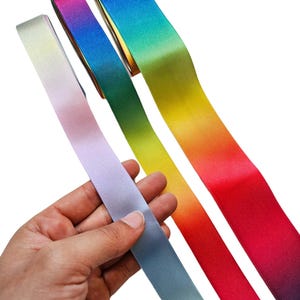 1 mètre de ruban polyester couleurs mélangées de 22 mm ou 38 mm de large