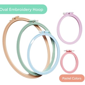 Oval Embroidery Hoop, Oval Plastic Hoop, Cross Stitch Hoop, Hoop for Hand Embroidery, Cross Stitch Frame, Embroidery Display, Pink Hoop