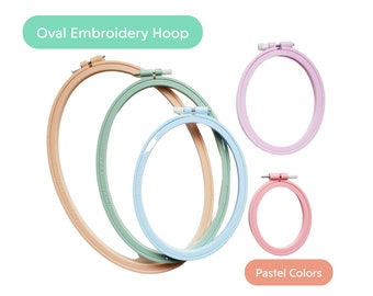 Oval Embroidery Hoop, Oval Plastic Hoop, Cross Stitch Hoop, Hoop for Hand Embroidery, Cross Stitch Frame, Embroidery Display, Pink Hoop