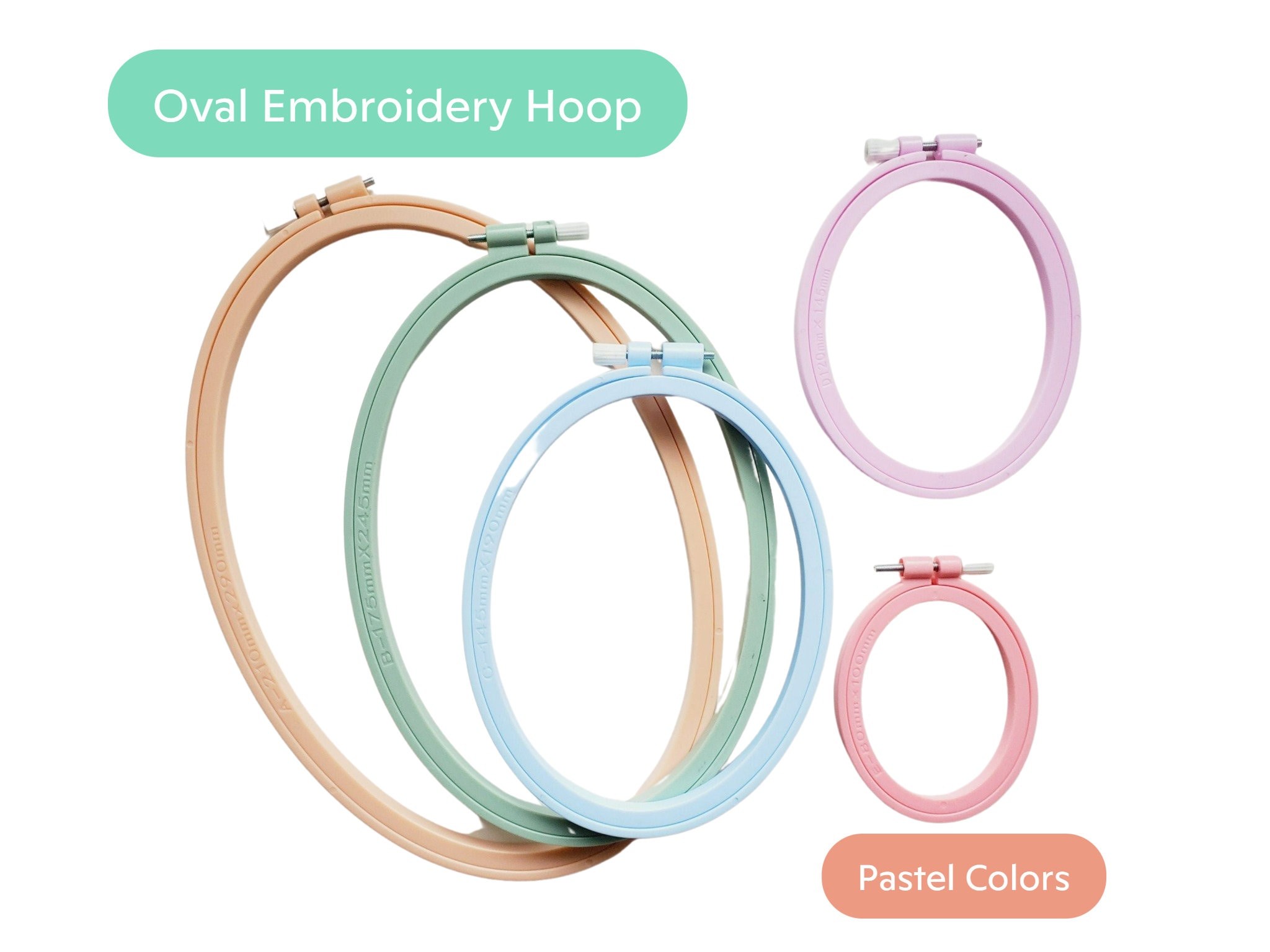 Oval Embroidery Hoop, Oval Plastic Hoop, Cross Stitch Hoop, Hoop for Hand  Embroidery, Cross Stitch Frame, Embroidery Display, Pink Hoop 