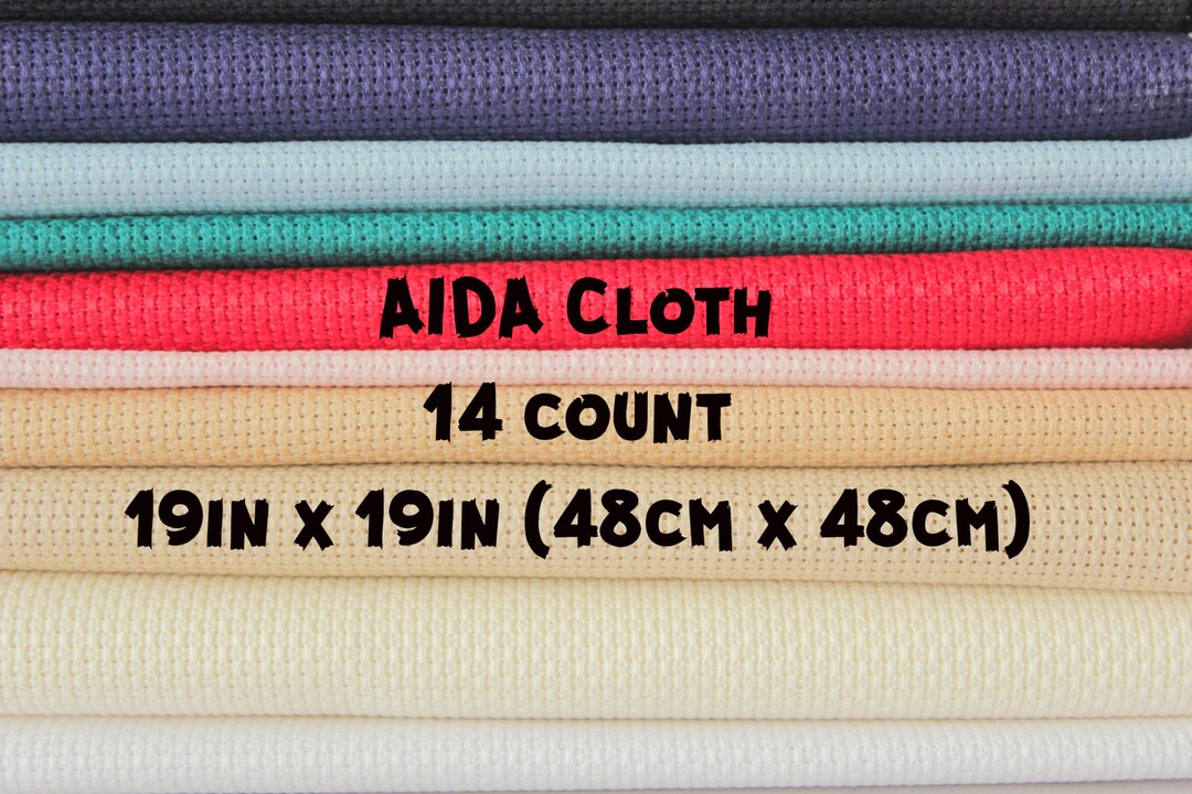 59x 1 Yard 14ct Counted Cotton Aida Cloth Cross Stitch Fabric (Grey)