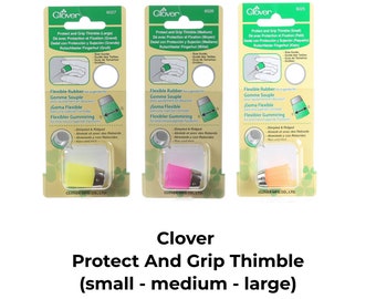 Clover Schutz und Griff Fingerhut (Klein / Mittel / Groß), Fingerhüte, Gummi- Fingerhut, Fingerhut zum Nähen, Fingerhut für Needlepoint, Stickerei