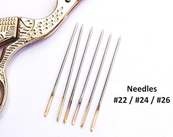 Cross Stitch Needles Sizes:  #26 , #24 , #22,  Embroidery Needles, Needlepoint Needle