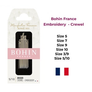 Bohin Embroidery/Crewel Needles -  Sizes Available 1 / 3/ 5 / 6 / 7 / 9 / 10 / 3-9 / 5-10 / 1-10