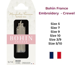 Bohin Embroidery/Crewel Needles -  Sizes Available 1 / 3/ 5 / 6 / 7 / 9 / 10 / 3-9 / 5-10 / 1-10