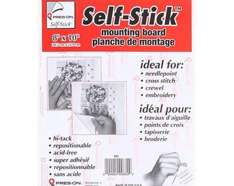 Self-Stick Mounting Boards by Press-On - Various Sizes, Cross Stitch Mounting Board, Needlepoint Mounting Board, Mounting Board for Art