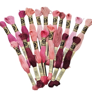 Bundle 18 Pink 6-strands Skeins Embroidery Floss (Not DMC)/ Cross Stitch Cotton Thread/ Embroidery Thread/ Embroidery Floss