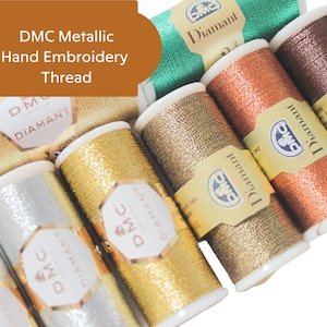 DMC Diamant Metallic Thread (Art. 380), Hand Embroidery Thread,  Metallic Floss, Embroidery Floss, Metallic Sewing Thread, Gold Floss, DMC