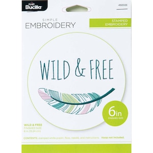 Bucilla Stamped Embroidery &quot;Wild and Free&quot; (49202E) / Embroidery Pattern/ Bucilla Embroidery Kit/ Beginner Embroidery Pattern
