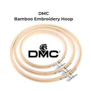 DMC Bamboo Embroidery Hoop - Available in sizes 4&quot; / 7&quot; / 12&quot; -  Cross Stitch Hoop, Hoop for Hand Embroidery, Bamboo Hoop