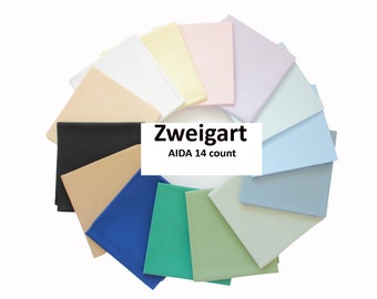 14 count ZWEIGART Aida Fabric, Fabric to Stitch, Cross Stitch Fabric, AIDA 14 count, AIDA Colors, Aida Cloth, Zweigart