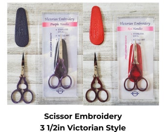 Ножницы для вышивки с оболочкой - 3 1/2 в викторианском стиле, маленькие ножницы, ножницы для вышивки, ножницы с ножнами, швейные ножницы