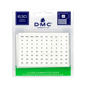 630x DMC Floss Number Sticker - Made in China (tariffs applicable to the USA)