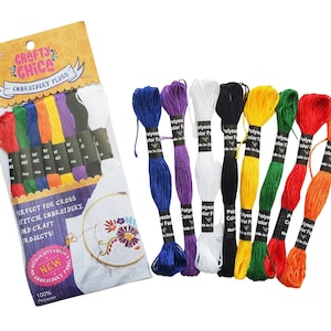 8x Crafty Chica Embroidery Floss by Riley Blake - 6-strand Cotton Thread, Craft Skeins, Craft Thread, Embroidery Floss, Bracelet Floss