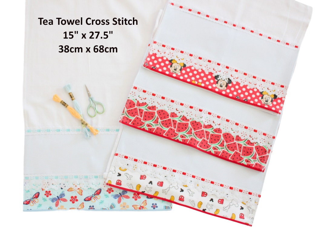 Cross Stitch Tea Towel AIDA Tea Towel Embroidery Towel Etsy