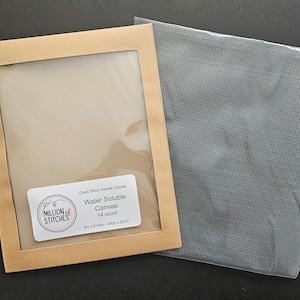 Water Soluble Canvas Sheet in 14 Stitch Count - Pack 1 Sheet 8in x 8 3/4in (20x22cm) image 2