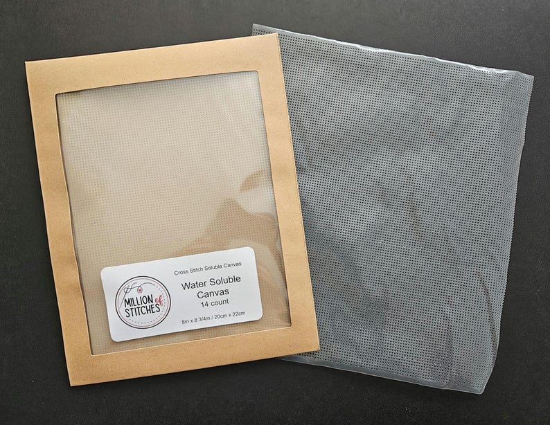 Water Soluble Canvas Sheet in 14 Stitch Count - Pack 1 Sheet 8in x 8 3/4in (20x22cm) image 2