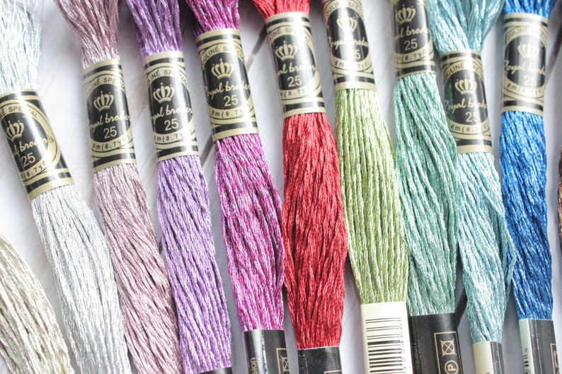 Silver Floss Metallic Embroidery Floss Glitter Floss Gold Floss Glitter Thread Floss Metallic