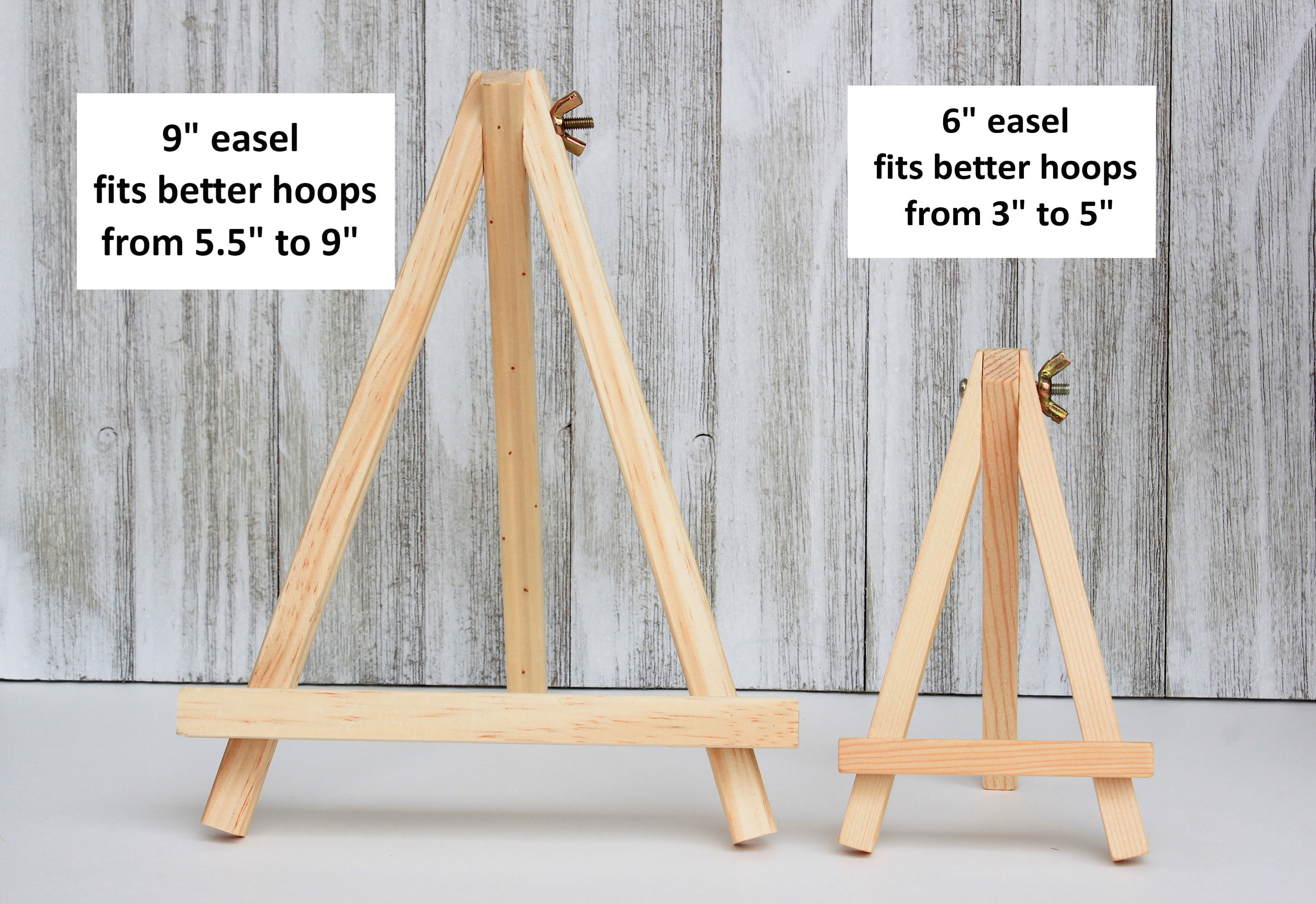 LOOGOOL Mini Easel Stand Wood DIY Embroidery Hoop Wooden Base Holder  Tabletop Display Easel Accessories Embroidery Cross Stitch Standing Decor 5