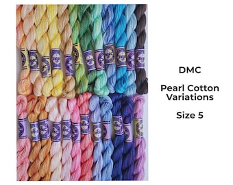 DMC Pearl Cotton Size 5 – Variegated Embroidery Thread, 27 yds