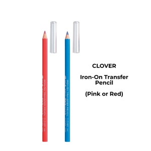 CLOVER Transferstifte zum Aufbügeln Blau (5005) oder Rot (5004), Quilting Bleistift, Nähen Markierungsstift, Eisen Erasable Marker, Quilt Marker