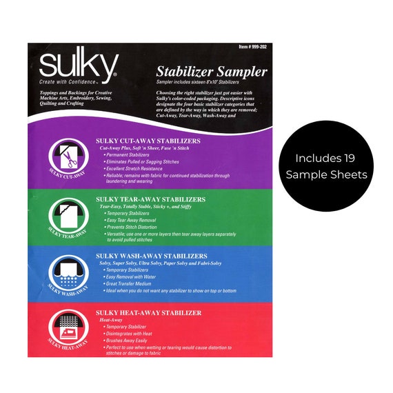 Sulky Sticky + Stabilizer 7 1/2'' x 9 Pre cut Pack White
