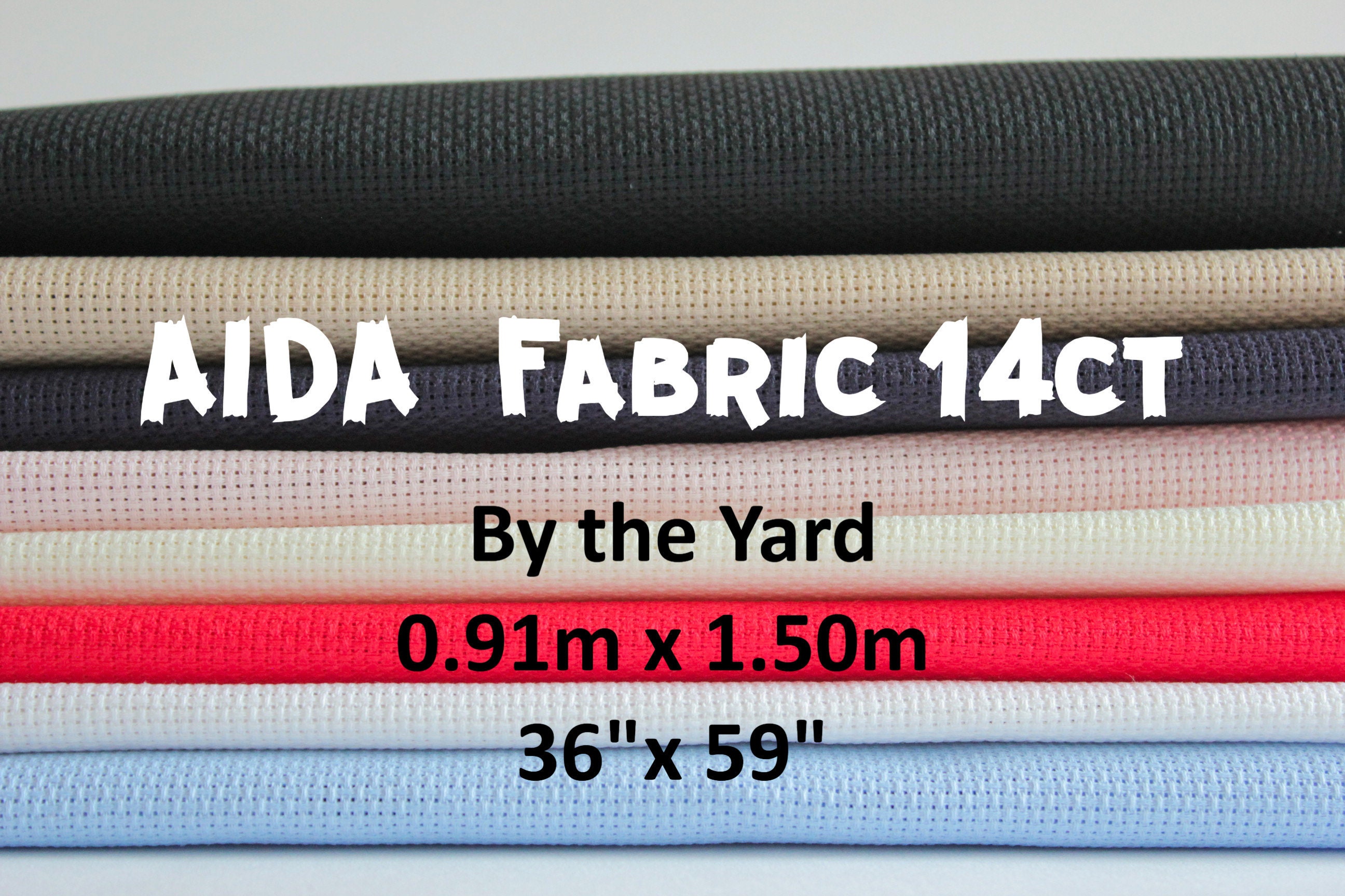 14 Count Aida Cloth 60 Wide Black by the Yard Cross Stitch Fabric