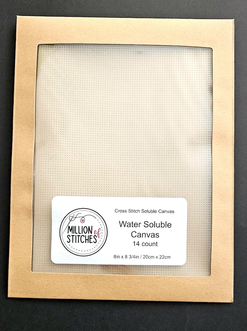 Water Soluble Canvas Sheet in 14 Stitch Count - Pack 1 Sheet 8in x 8 3/4in (20x22cm) image 3