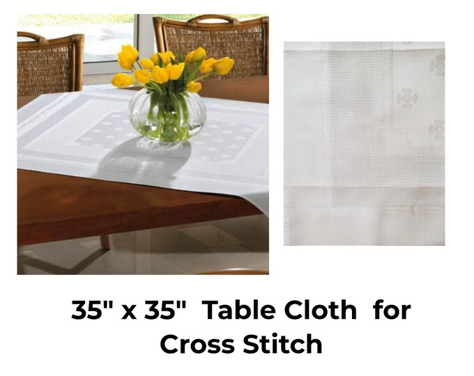 Blank Square Table Topper for Cross Stitch 35x 35, DIY Table Topper, Table Topper to Embroider
