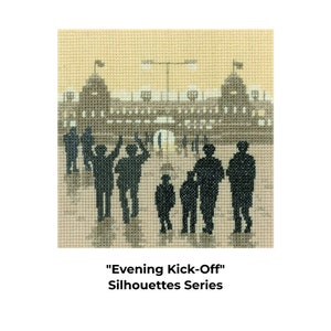 Cross Stitch Pattern "Evening Kick Off - Silhouettes Series by Heritage Crafts, Physical Pattern (not a PDF), Cross Stitch Pattern