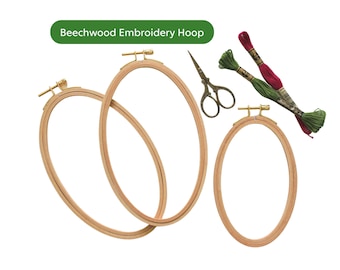 Oval Beechwood Embroidery Hoop, Cross Stitch Frame
