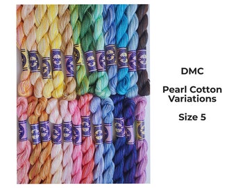 Différentes couleurs nacrées DMC Taille 5 fils (25 m) Réf. n° 415, fil de coton pour point de croix, fil à broder, fil à broder, perle DMC taille 5