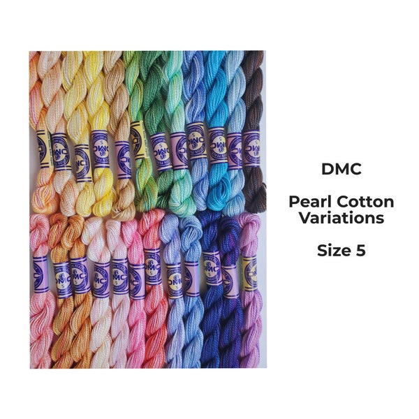 Différentes couleurs nacrées DMC Taille 5 fils (25 m) Réf. n° 415, fil de coton pour point de croix, fil à broder, fil à broder, perle DMC taille 5