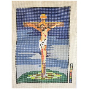 19&quot; x 13&quot; Hand Painted Tapestry Needlepoint Canvas 5ct Mesh (NOT a Kit, only Canvas) / NEW Hand-Printed Canvas to Stitch /Tapestry Canvas