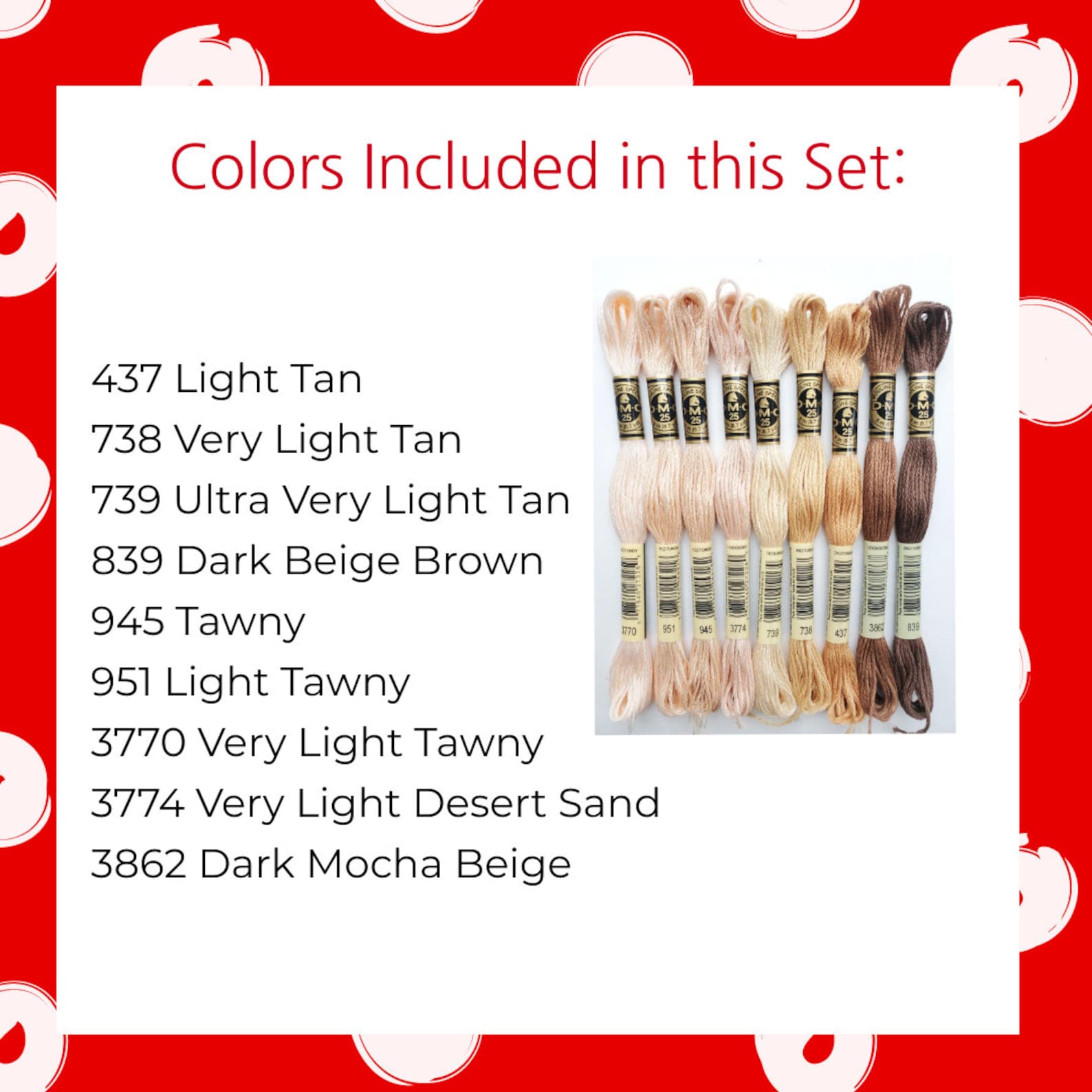 9x SKIN Colors DMC Flosses Dmc Threads DMC Kitdmc Set of | Etsy