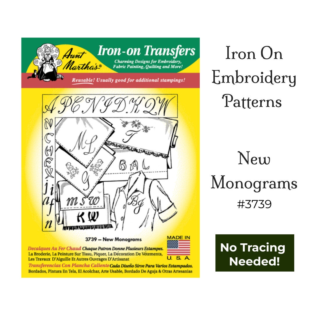 Aunt Martha's Iron On Transfer Patterns for Stitching, Embroidery or Fabric  Painting, Nature Patterns for Tea Towels or Quilting, Set of 5