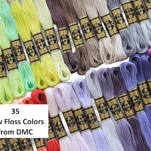 DMC NEW COLORS Embroidery Floss #1 to #35, Embroidery Threads, Dmc Floss, Dmc Threads, Dmc Cross Stitch Floss, Dmc Embroidery Floss,