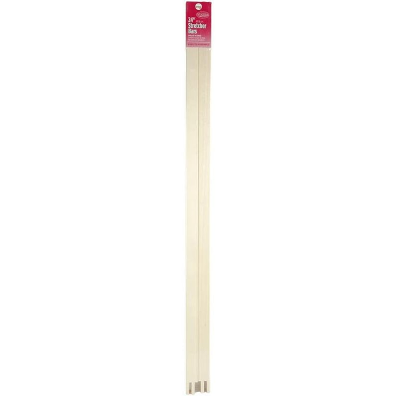Op de afbeelding: Twee houten spierails van 61 cm voor canvas schilderen.