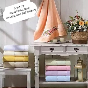 Towel for Hand Embroidery or Painting, Machine Embroidery or Painting Towel - Options: Bath Towel /Hand Towel / Fingertip-Washcloth Towel