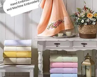 Toalla para bordar a mano o pintar, bordar a máquina o pintar. Opciones: toalla de baño, toalla de mano o toalla para la punta de los dedos.