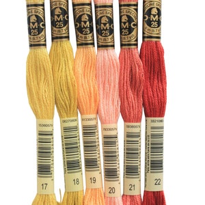 six skeins of different colors of yarn