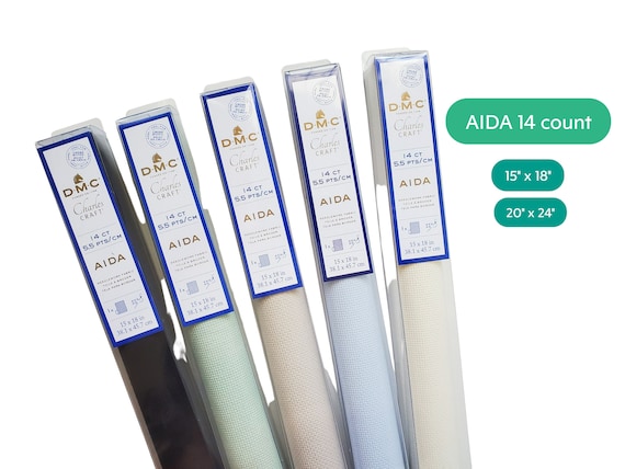 14 Stitch Count Aida Cloth for Cross Stitch by DMC Charles Craft - Available in 15" x 18" and 20" x 24"