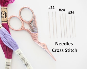 Needles Cross Stitch, Embroidery Needles, Needlepoint Needle, #26 Needle, #24 Needle, #22 Needle, Silver Cross Stitch Needle, Cross Stitch