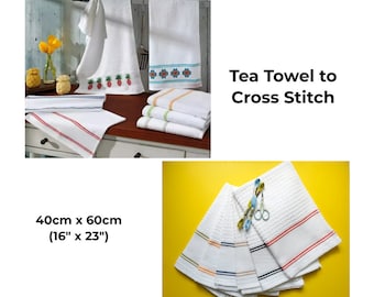 14ct AIDA Kitchen Towel to Cross Stitch by Dohler (16" x 23") - Listing is for 1 towel and not 14 towels