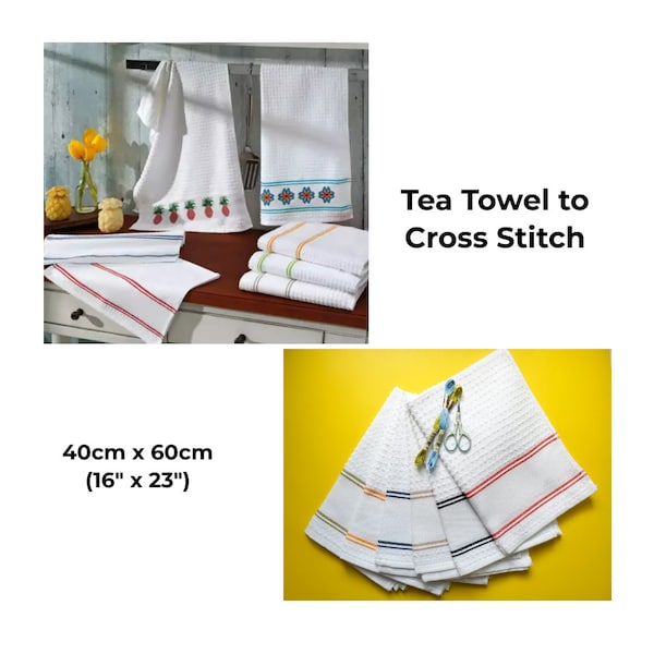 16" x 23" Dish Cloth to Cross Stitch "Nancy" by Dohler/ Needlepoint Towel/ Towel to Cross Stitch/ Hand Towel Cross Stitch/ Tea Towel